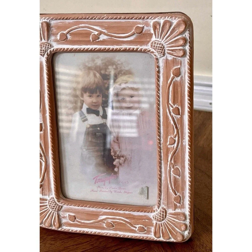 Vintage Terragraphics 1986 Terra Cotta Picture Frame With Originals Stickers